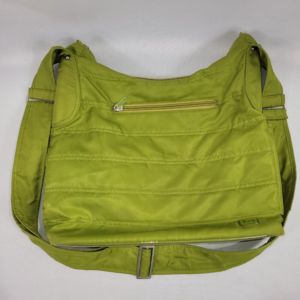 Lug Purse Handbag 11" x 14" Green Zipper Shoulder Carry Bag